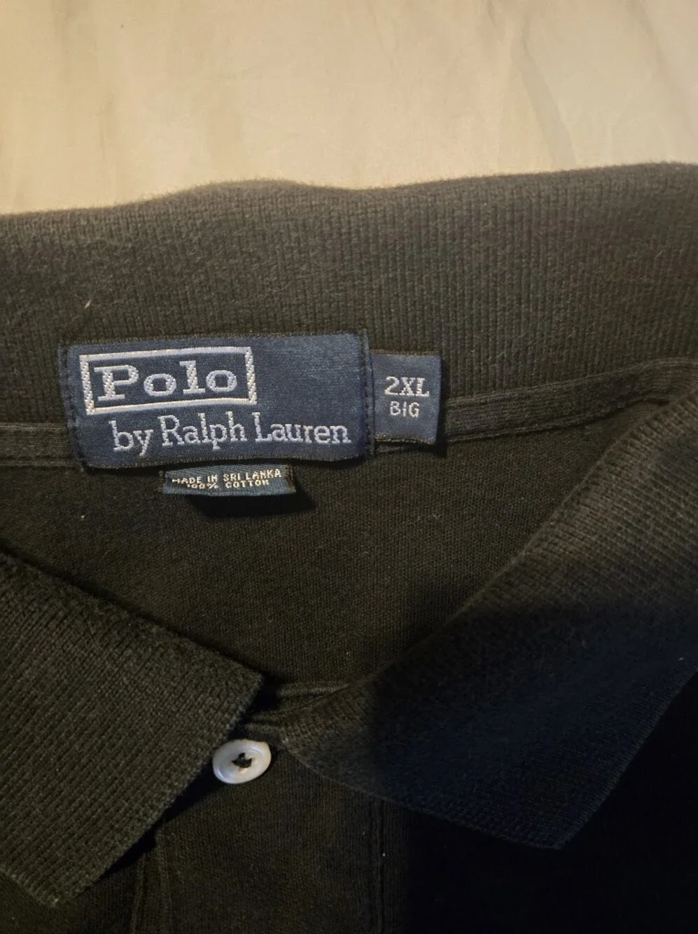 Polo by Ralph Lauren Men’s Black Polo Shirt with Red Logo